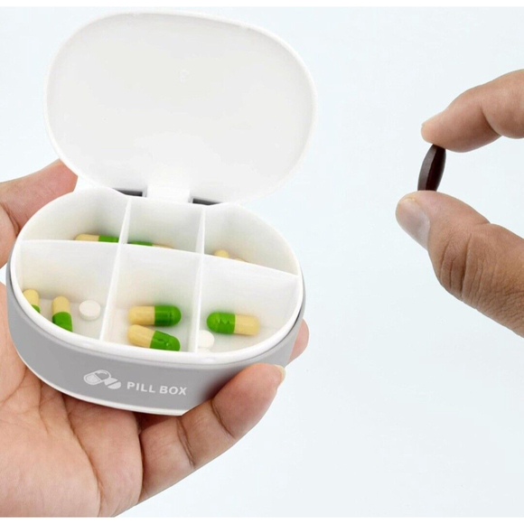Pill Box Small Pill Organiser Travel Pill Box Mini Pillbox Portable Daily Pills - Picture 3 of 7